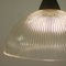 Art Deco Industrial Holophane Glass Pendant Lamps, France, 1930s-1940s, Set of 2, Image 16