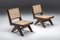 Teak and Wood Armless Easy Chair by Pierre Jeanneret Rattan, Chandigarh, 1960s 4