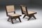 Teak and Wood Armless Easy Chair by Pierre Jeanneret Rattan, Chandigarh, 1960s 3