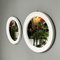 Moderne runde weiße Kunststoffspiegel von Carrara & Matta, 1980er, 2er Set 6