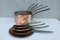 French Copper Pans, Set of 5 10
