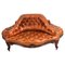 19th Century Victorian Leather Love Seat Conversation Settee Sofa 1