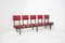 Vintage Italian Bench with 5 Red Leather Seats, Image 1