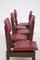 Vintage Italian Bench with 5 Red Leather Seats, Image 4