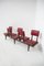 Vintage Italian Bench with 5 Red Leather Seats 11