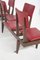 Banco italiano vintage con 5 asientos de cuero rojo, Imagen 2
