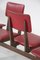 Vintage Italian Bench with 5 Red Leather Seats 13