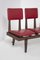 Vintage Italian Bench with 5 Red Leather Seats 12