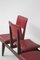Vintage Italian Bench with 5 Red Leather Seats 5
