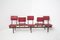 Banco italiano vintage con 5 asientos de cuero rojo, Imagen 8