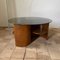 Mid-Century Italian Glass and Wood Side Table 1