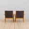 Oak GE 181 Easy Lounge Chairs in Grey Alcantara by Hans J. Wegner for Getama, Denmark, 1970s, Set of 2 6