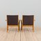 Oak GE 181 Easy Lounge Chairs in Grey Alcantara by Hans J. Wegner for Getama, Denmark, 1970s, Set of 2, Image 6