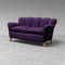 Midcentury 2-Seater Sofa in Purple Velvet, 1950s 1