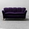 Mid-Century 2-Sitzer Sofa aus violettem Samt, 1950er 5