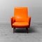 Vintage Orange & Black Skai Lounge Chair in Zanuso Style, 1960s 6