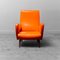 Vintage Orange & Black Skai Lounge Chair in Zanuso Style, 1960s, Image 6