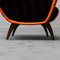 Poltrona vintage in skai arancione e nero in stile Zanuso, anni '60, Immagine 4