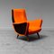 Vintage Orange & Black Skai Lounge Chair in Zanuso Style, 1960s 1