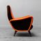 Vintage Orange & Black Skai Lounge Chair in Zanuso Style, 1960s 3