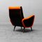 Vintage Orange & Black Skai Lounge Chair in Zanuso Style, 1960s 5