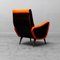 Vintage Orange & Black Skai Lounge Chair in Zanuso Style, 1960s, Image 5