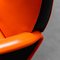 Fauteuil Vintage en Skaï Orange et Noir de Style Zanuso, 1960s 8