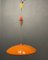 Lampe à Suspension Mid-Century en Plastique Orange, Italie 1