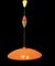 Lámpara colgante italiana Mid-Century de plástico naranja, Imagen 4