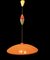 Mid-Century Italian Orange Plastic Light Pendant 4