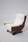 Italian Vintage Walnut Wood and Boucle Armchairs, Set of 2 2