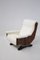 Italian Vintage Walnut Wood and Boucle Armchairs, Set of 2, Image 2
