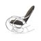 Mid-Century Chrome and Fabric Rocking Chair, 1970s 6