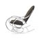 Rocking Chair Mid-Century en Chrome et Tissu, 1970s 6