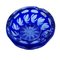 Vintage Hand Cut Blue Crystal Ashtray 6