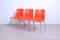 Sedie impilabili in acciaio e plastica arancione di Wesifa, set di 3, Immagine 2