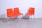 Sedie impilabili in acciaio e plastica arancione di Wesifa, set di 3, Immagine 1