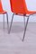 Sedie impilabili in acciaio e plastica arancione di Wesifa, set di 3, Immagine 11