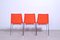 Stühle aus Stahl und orangefarbene Sitzgruppe aus Kunststoff von Wesifa, 3er Set 3