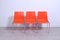 Chaises en Acier et en Plastique Orange de Wesifa, Set de 3 8