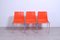 Sedie impilabili in acciaio e plastica arancione di Wesifa, set di 3, Immagine 8