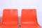 Sedie impilabili in acciaio e plastica arancione di Wesifa, set di 3, Immagine 10