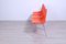 Sedie impilabili in acciaio e plastica arancione di Wesifa, set di 3, Immagine 5