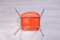 Sedie impilabili in acciaio e plastica arancione di Wesifa, set di 3, Immagine 13