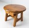 French Round Pine Coffee Table with Drawer, 1970s 2