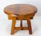 French Round Pine Coffee Table with Drawer, 1970s 6