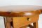 Tavolino da caffè rotondo in pino con cassetto, Francia, anni '70, Immagine 4