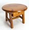 French Round Pine Coffee Table with Drawer, 1970s 3