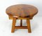 French Round Pine Coffee Table with Drawer, 1970s 7