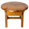 French Round Pine Coffee Table with Drawer, 1970s 1